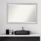Beveled Wood Bathroom Wall Mirror, Low Luster Silver Frame